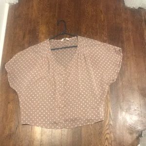 Sheer polka dot blouse